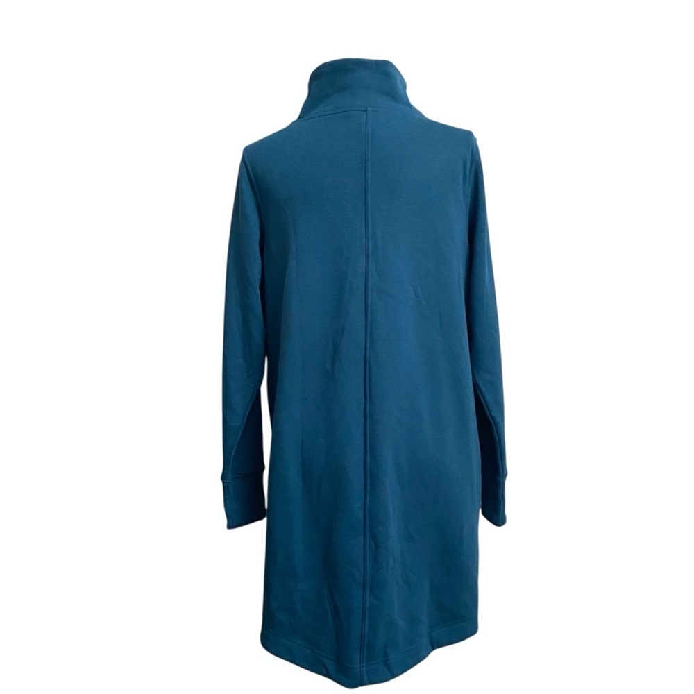 Athleta Cozy Karma Mock Neck Sweatshirt Dress Small Teal Pockets - Picture 12 of 16